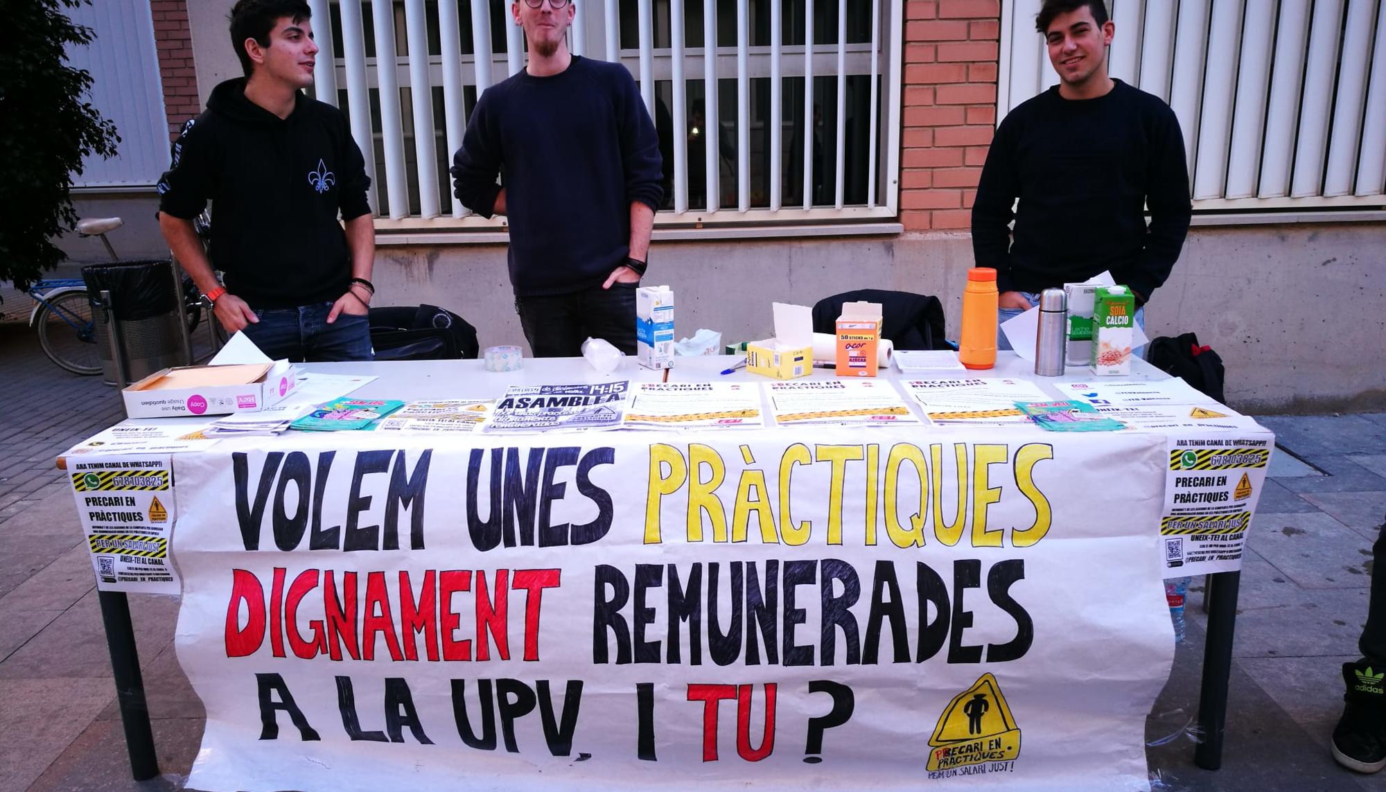 Estudiants de la UPV demanen una remuneració justa a les pràctiques d'empresa